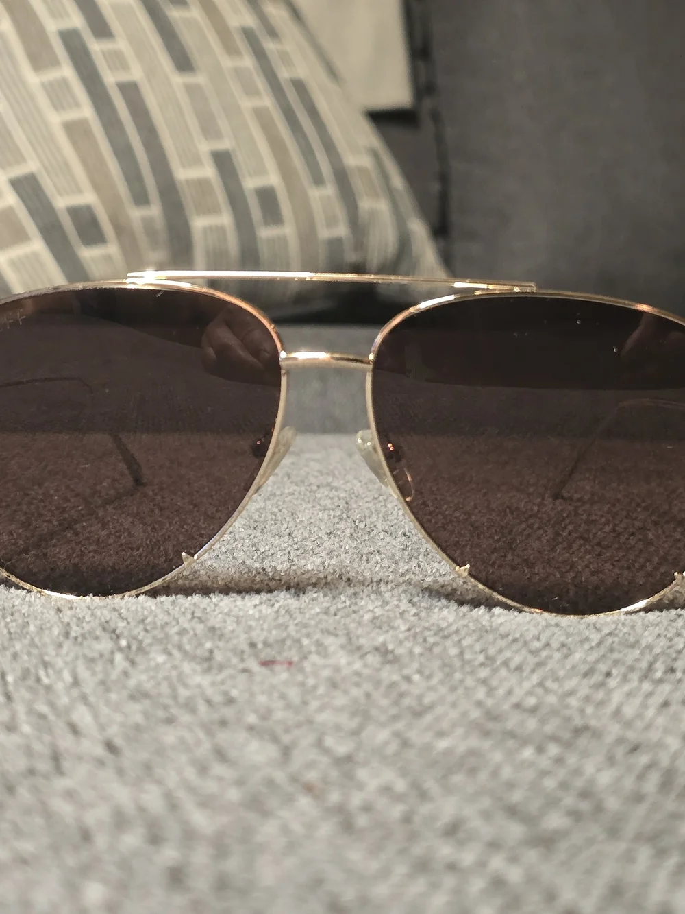 Diff Eyewear - Gold Aviator Sunglasses with Brown Lenses